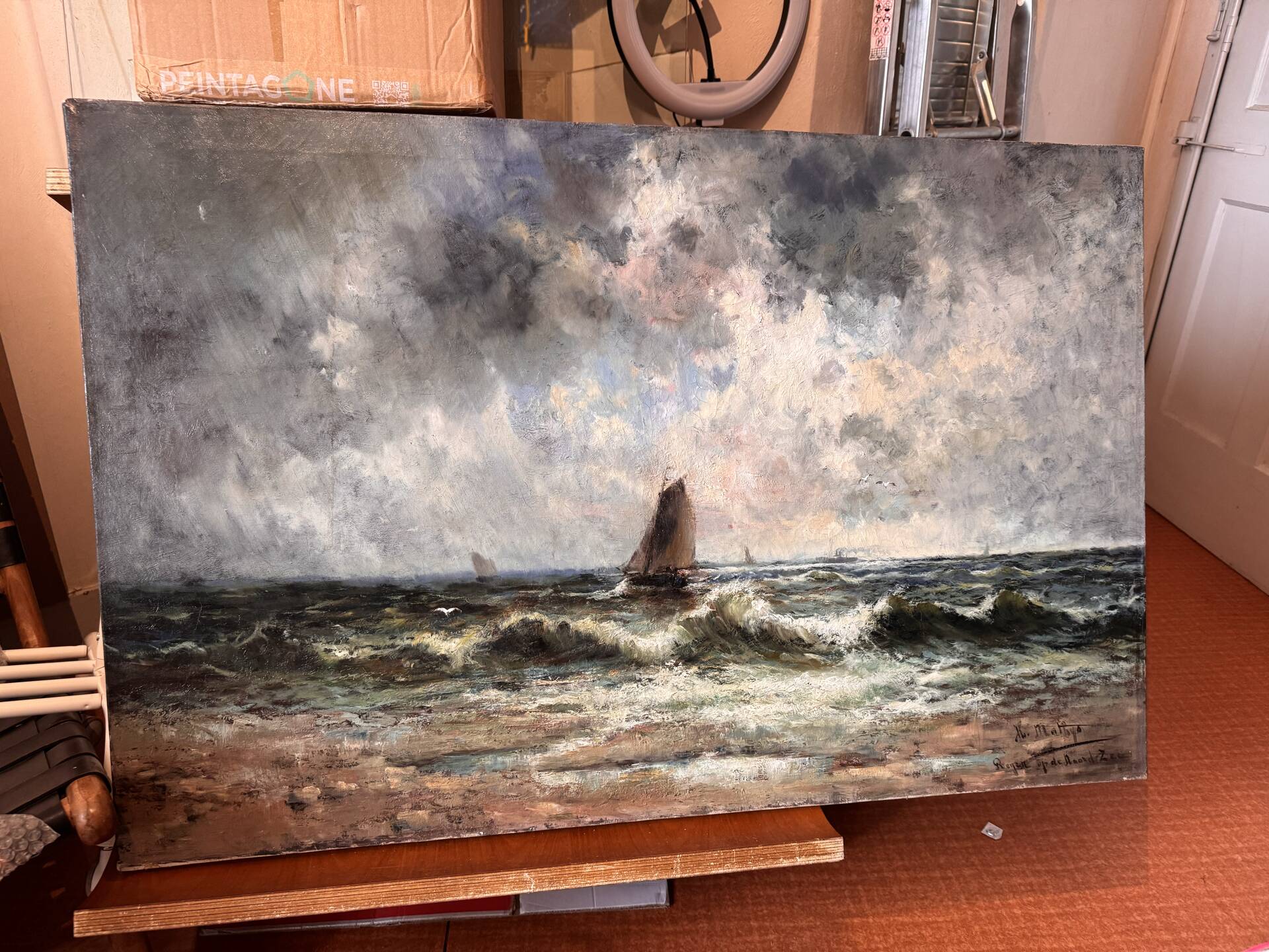 Marine – « Regen op de Noordzee » (Pluie sur la Mer du Nord)