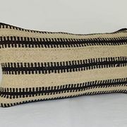 Handmade simple and plain organic color wool kilim throw pillow cover, 10'' x 20'' (25 x 50 cm)