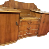 English art deco walnut hairdresser, vintage 1950