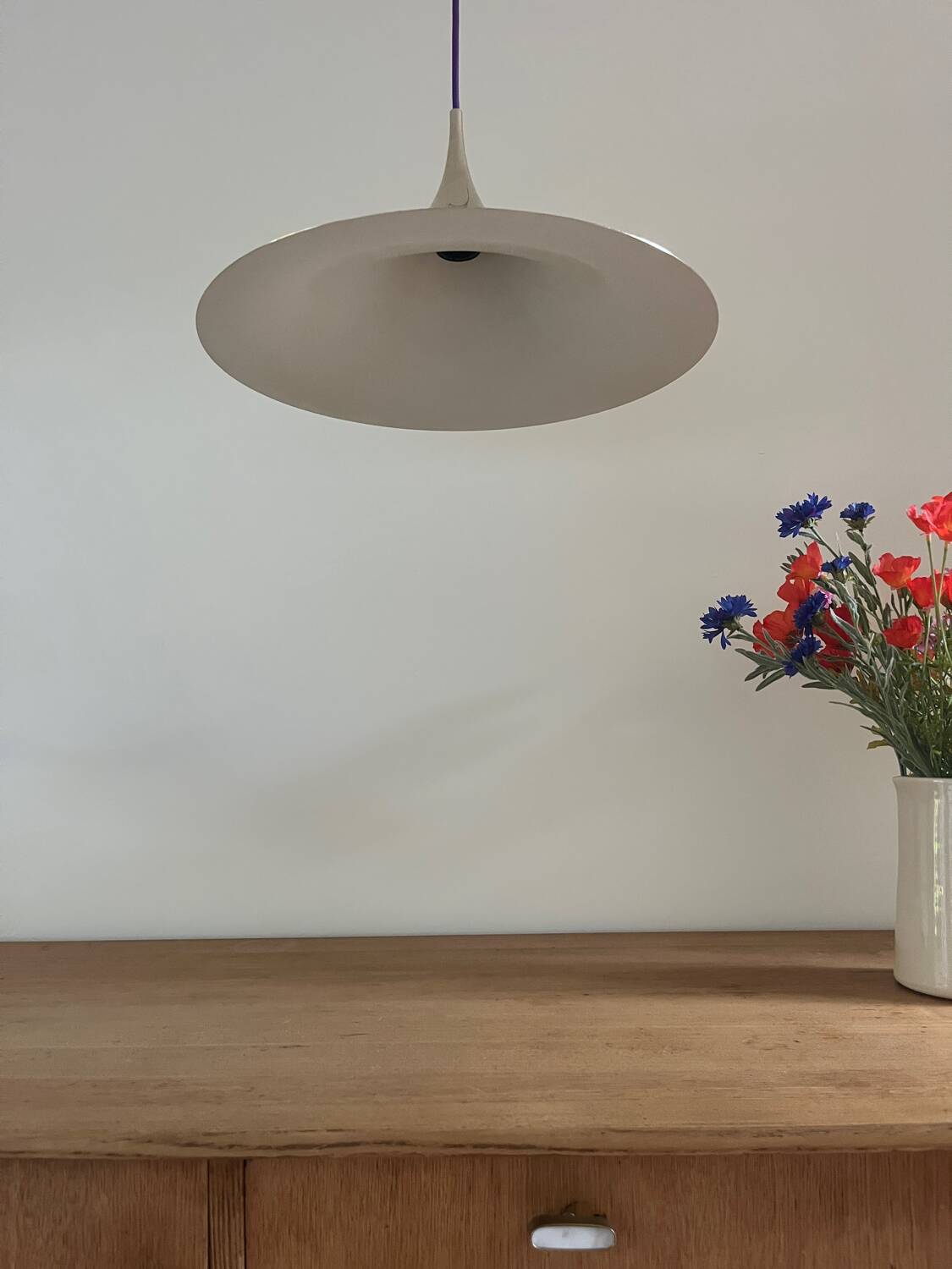 Semi pendel vintage en laiton (47cm) - Fog & Mørup - Lampe design danoise
