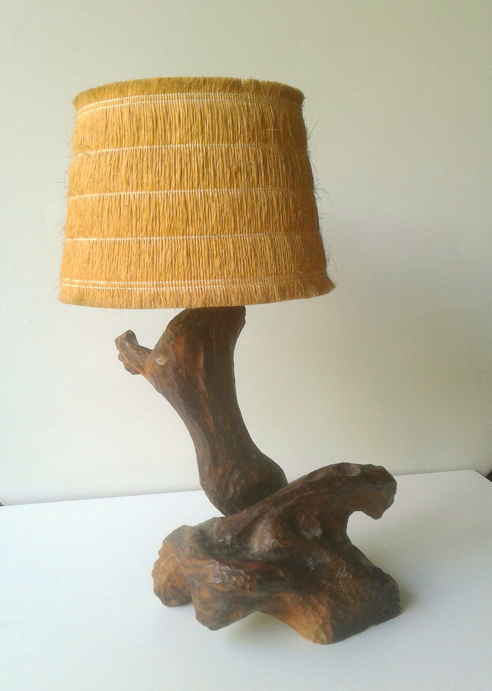 Brutalist lamp in olive root 60