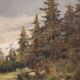 Italian landscape painting signed Giuseppe Gheduzzi from the 20th century