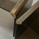 Design bedside table in metal & smoked glass, Roche Bobois 1970.