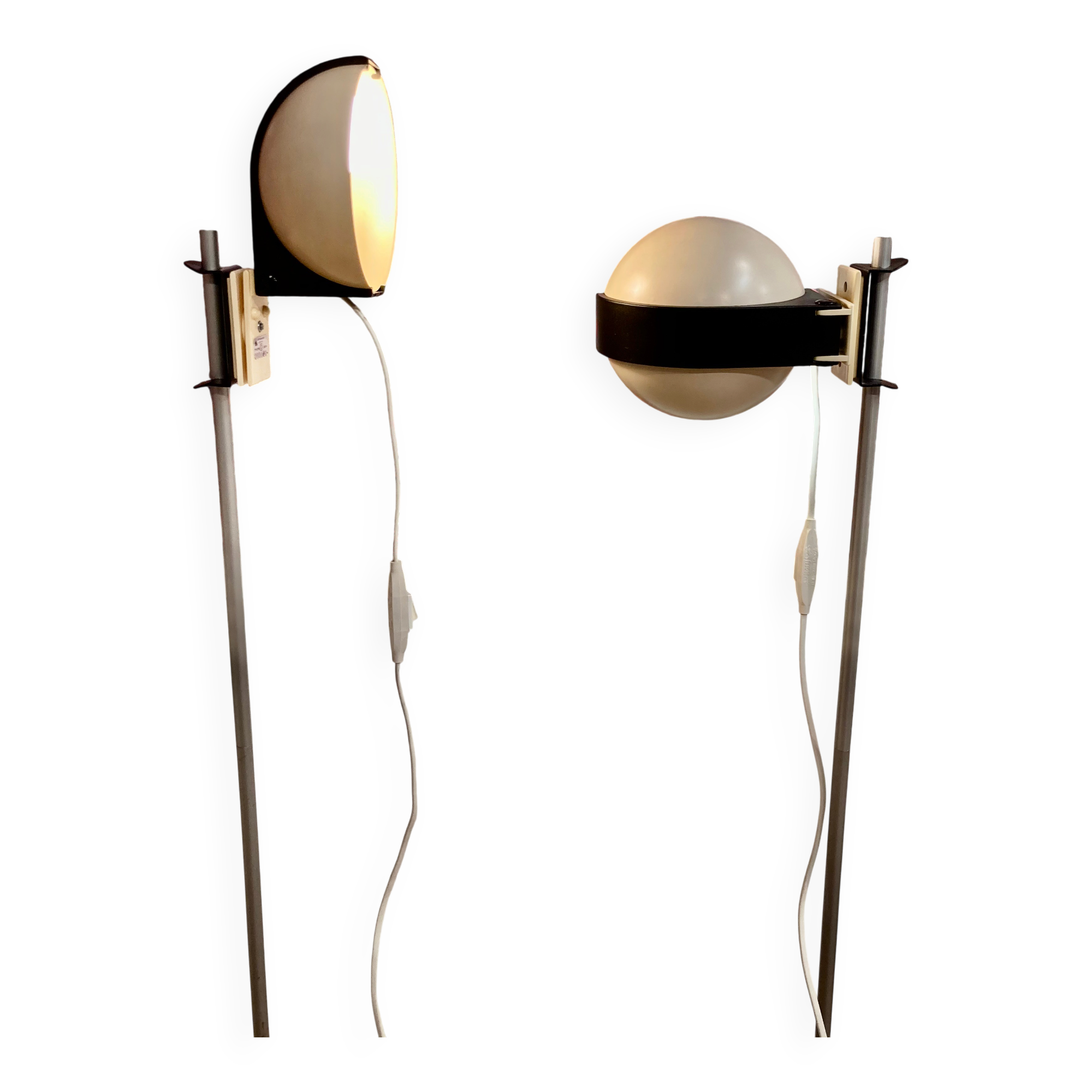 A pair of modular design floor lamps from the 1960s.