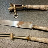 Silver-plated serving cutlery for leg of lamb