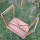 Old suitcase, table and stools, vintage wooden picnic