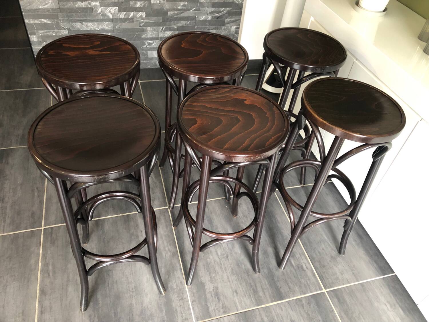 Series of 6 bistro stools