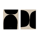 Pair of giclee prints. Abstract wall art set of two, A3