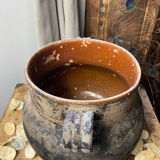 Antique terracotta pot with handles Vallauris