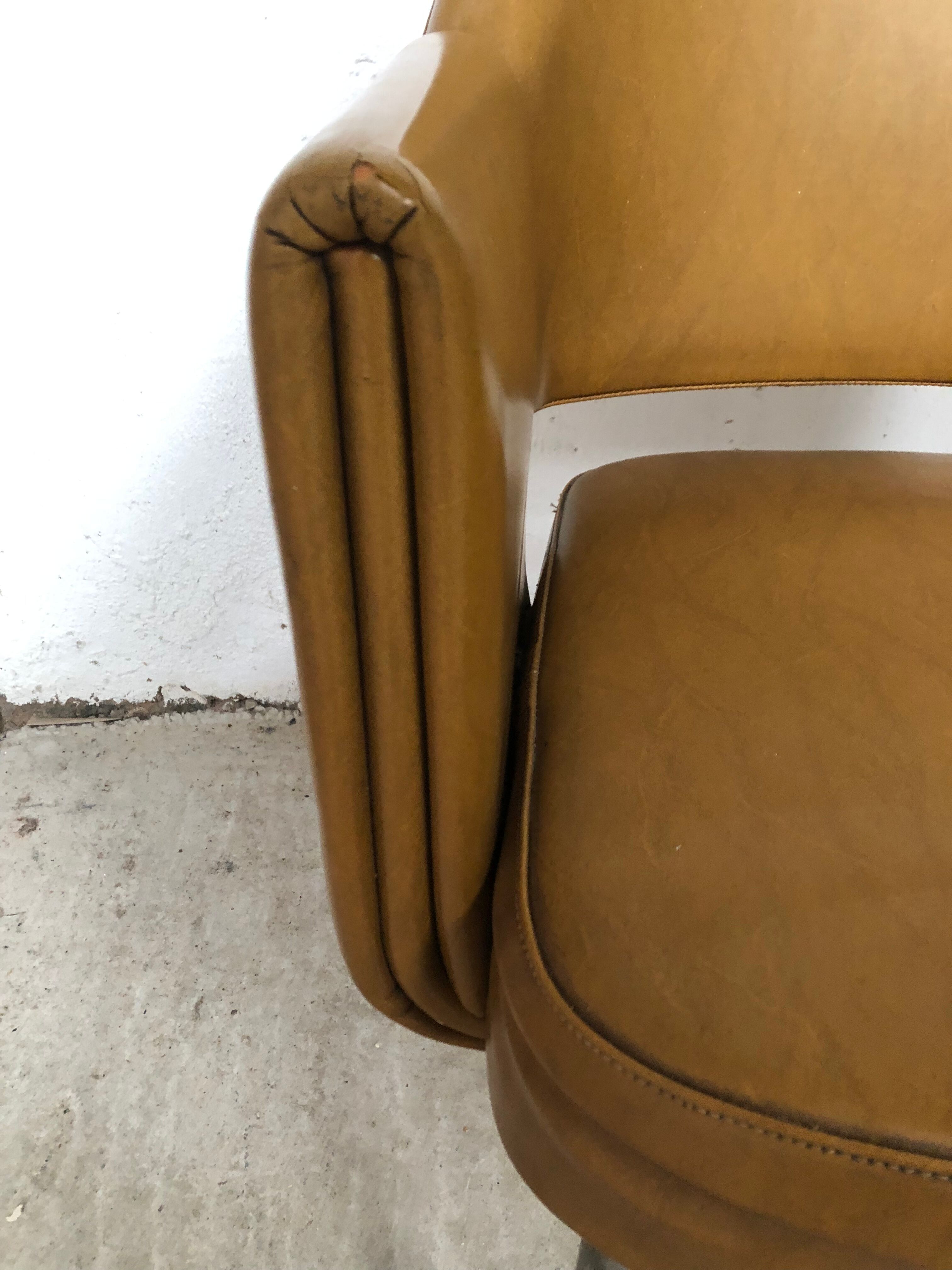 Armchair imitation leather Marc and Pierre Simon for Airborne 60s