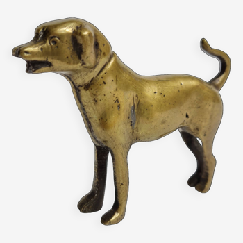 Chien en laiton ancien, 8 cm