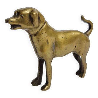 Chien en laiton ancien, 8 cm