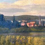 Oil on canvas depicting a landscape, signed Arango. Twentieth century