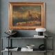 20th century Italian painting of a harbor view