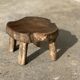 Mini low stool in upcycled old Asian teak H15 D24