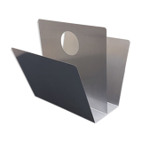 70s brushed steel magazine rack