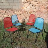 Openwork metal chair