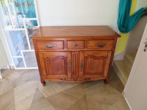 Buffet rustique-style Louis XV-Régence-chevillé- teinte merisier-bois massif