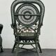 Perret & Vibert pair of ornate rattan armchairs, circa 1890
