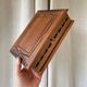 Carved wooden box with key