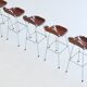 Charlotte Perriand bar stools in leather Les Arcs Ski Resort France 1960