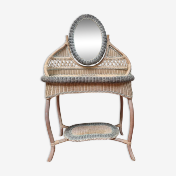 Wicker and rattan dressing table