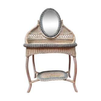 Wicker and rattan dressing table