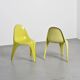 Pair of yellow fiberglass tripod chairs by Walter Frey, circa 1968