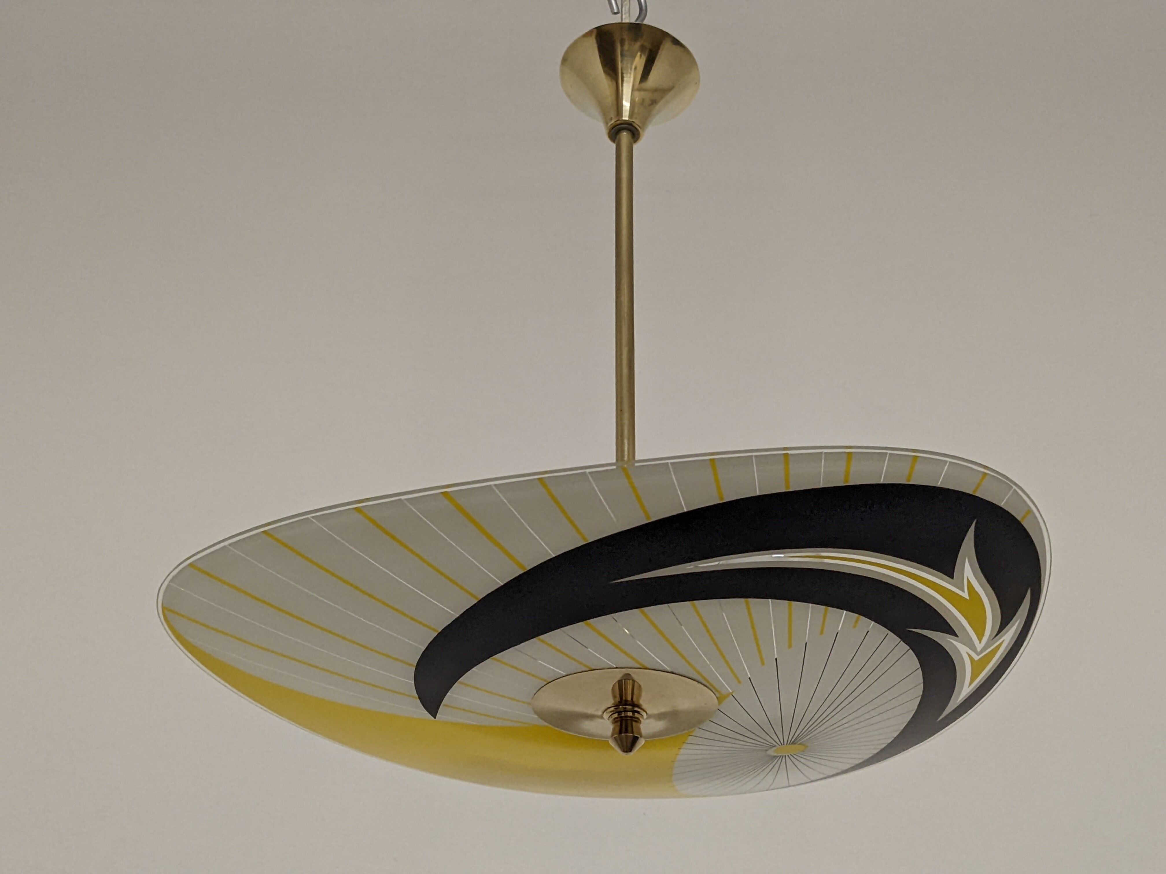 Modernist glass suspension from the 50s/60s