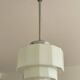 Art Deco pendant light in white Skycraper opaline