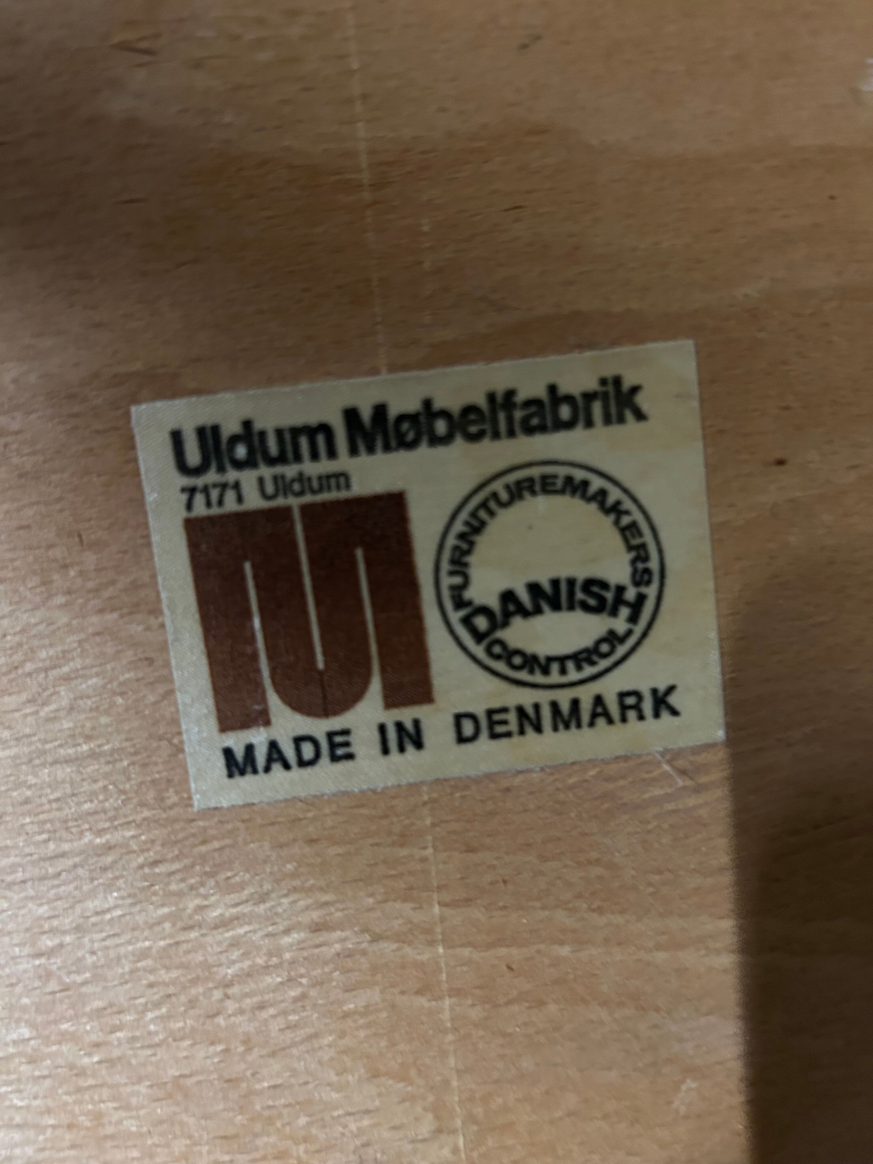 Set of 6 mid-century oak dining chairs by Uldum Mobelfabrik 1960s