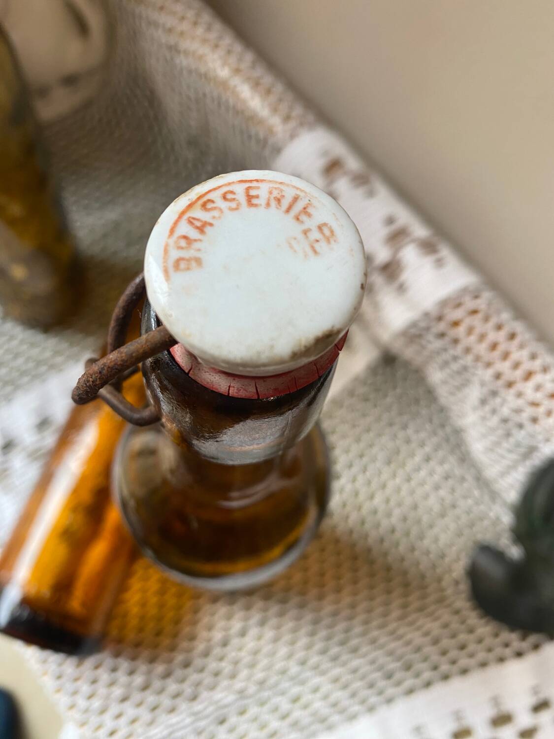 Antique amber bottles