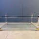 Vintage lucite and brass coffee table, 1970s