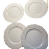 set of 4 Limoges porcelain dessert plates with wild ivy