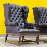 Vintage Tufted Leather Chesterfield Style Wing Back Chair (Price is For One Chair)