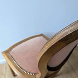 Louis XVI armchair with patina and antique velvet