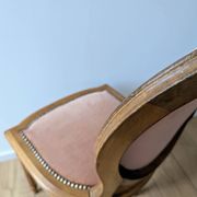 Louis XVI armchair with patina and antique velvet