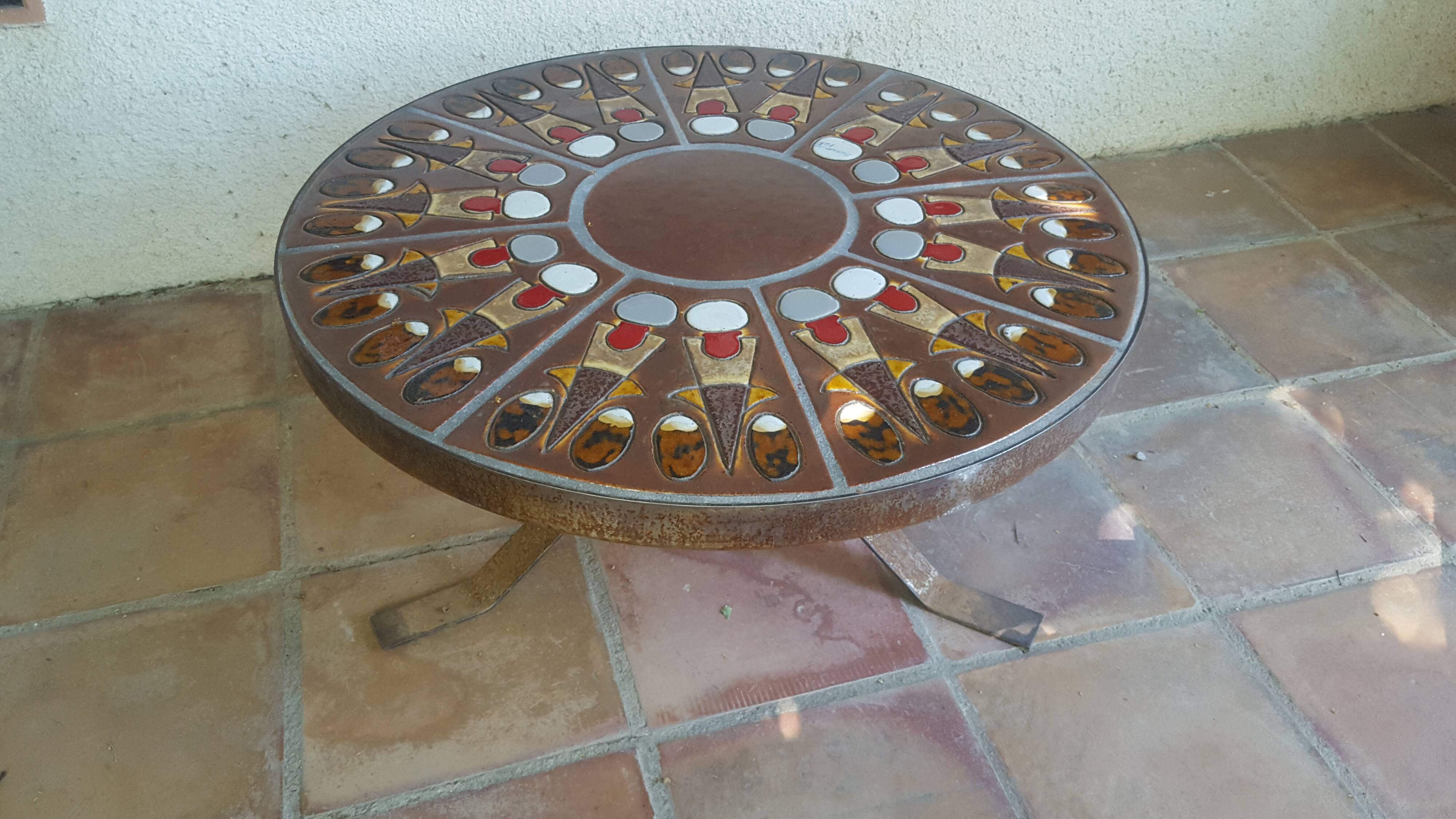 Table basse vintage in ceramique Corroyez