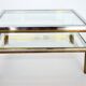 Coffee table in brass and chrome with folding top compartment to House Jansen 1970 s