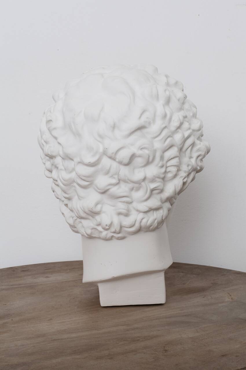Greek head in waxed white plaster