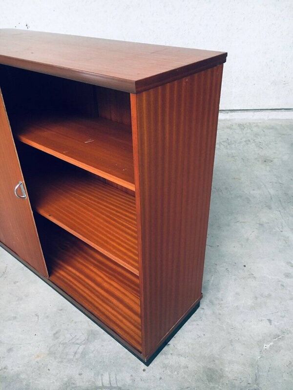 Mid-Century Modern Sliding Door Filing Cabinet, Belgium, 1960s