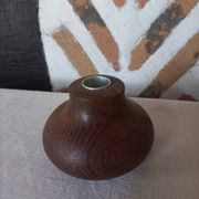 Ball shaped wooden candle holder
