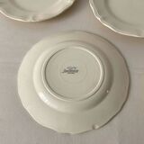 Set of 5 flat plates Sarreguemines – White earthenware – Bor