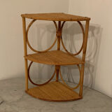 Rattan corner shelf