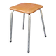 Vintage stool in brown skaï