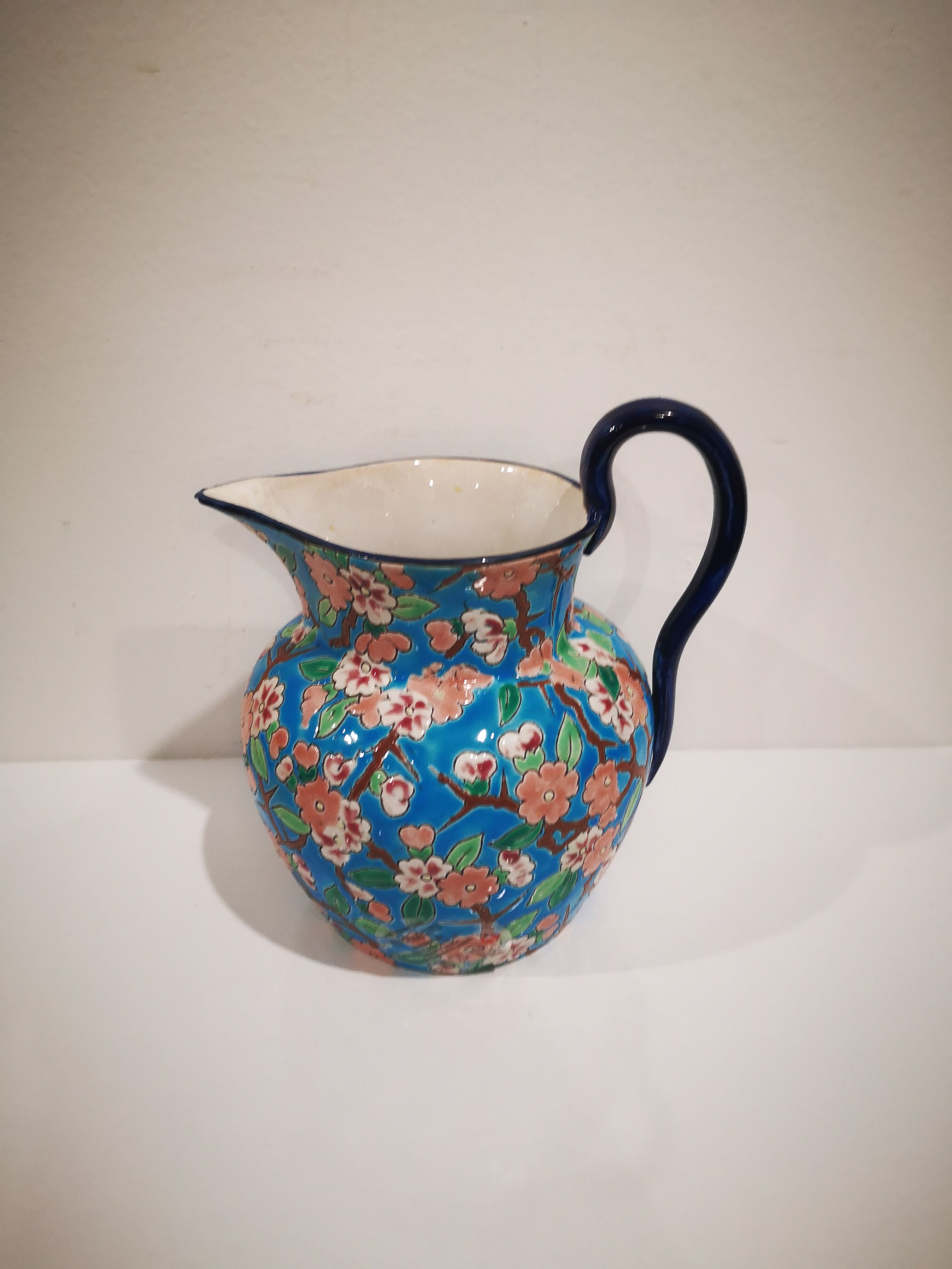 Longwy  pitcher decorated with cloisonné enamels - signed