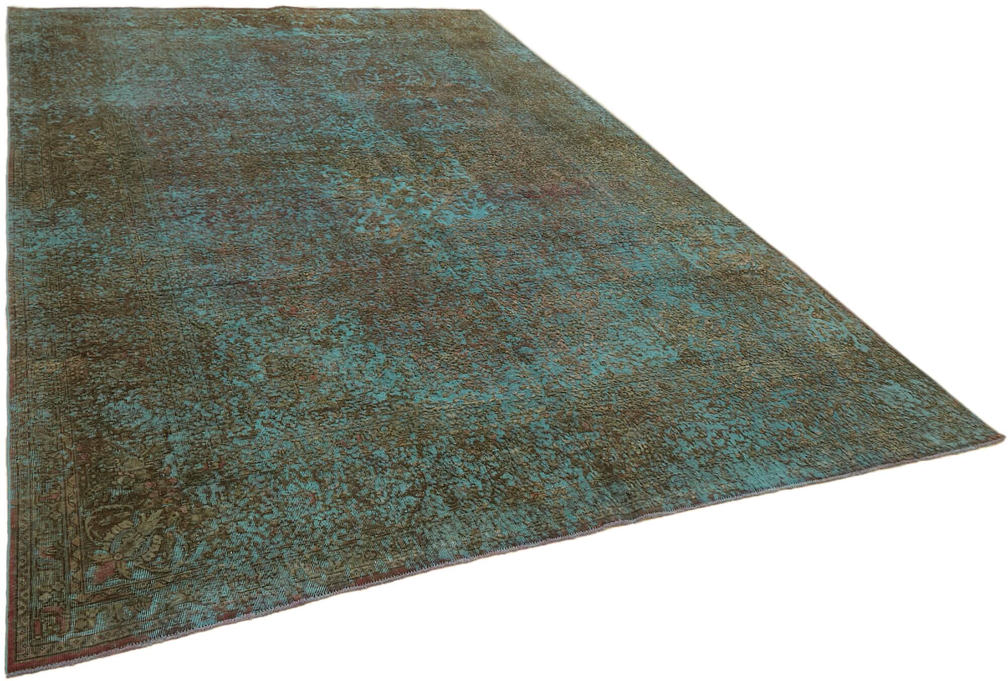 Handmade Oriental Decorative 1980s 243 cm x 350 cm Turquoise Wool Carpet
