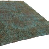 Handmade Oriental Decorative 1980s 243 cm x 350 cm Turquoise Wool Carpet