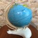Old world map ms globe metal + bakelite base white vintage cream