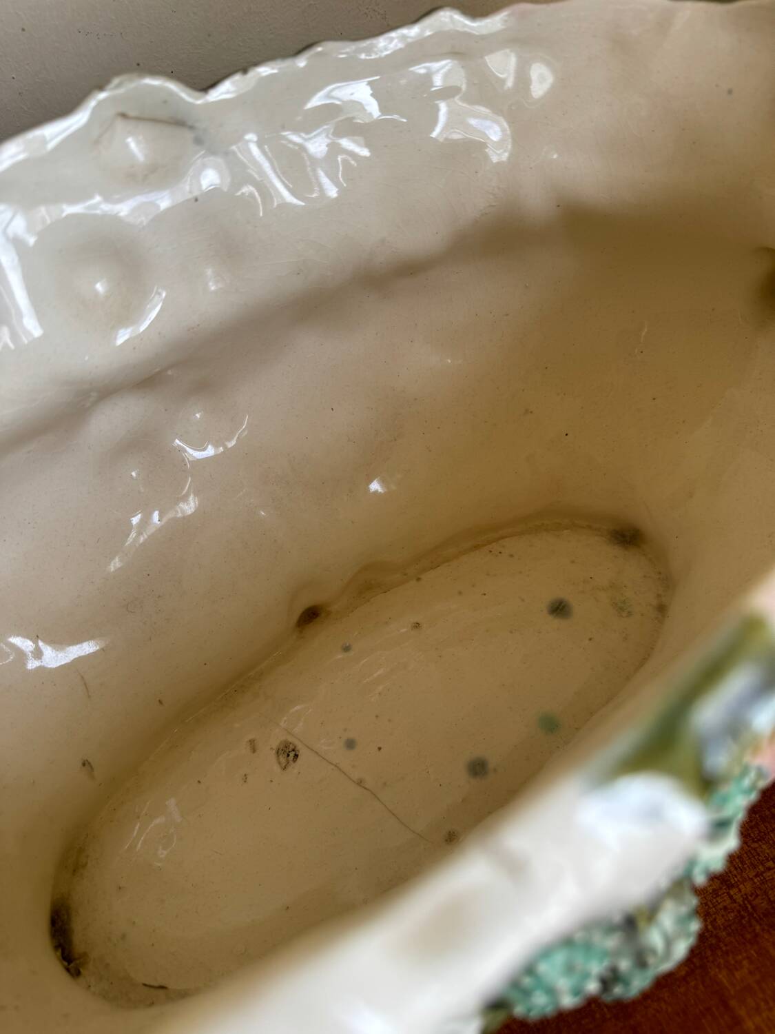 Old Art Nouveau majolica planter